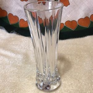 DePlomb 24% Lead Crystal Clear Glass USA  8" Vase